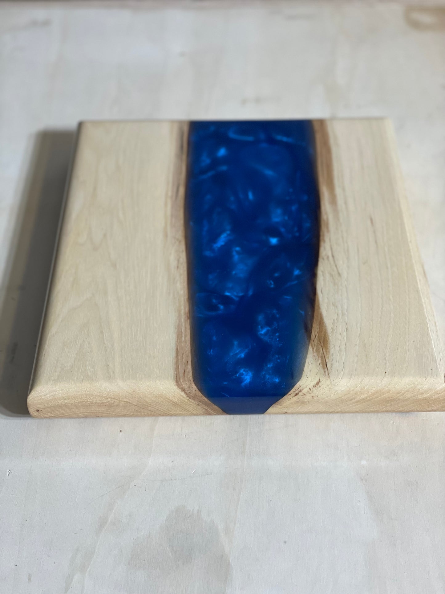 Hickory and Epoxy River serving tray 12x12