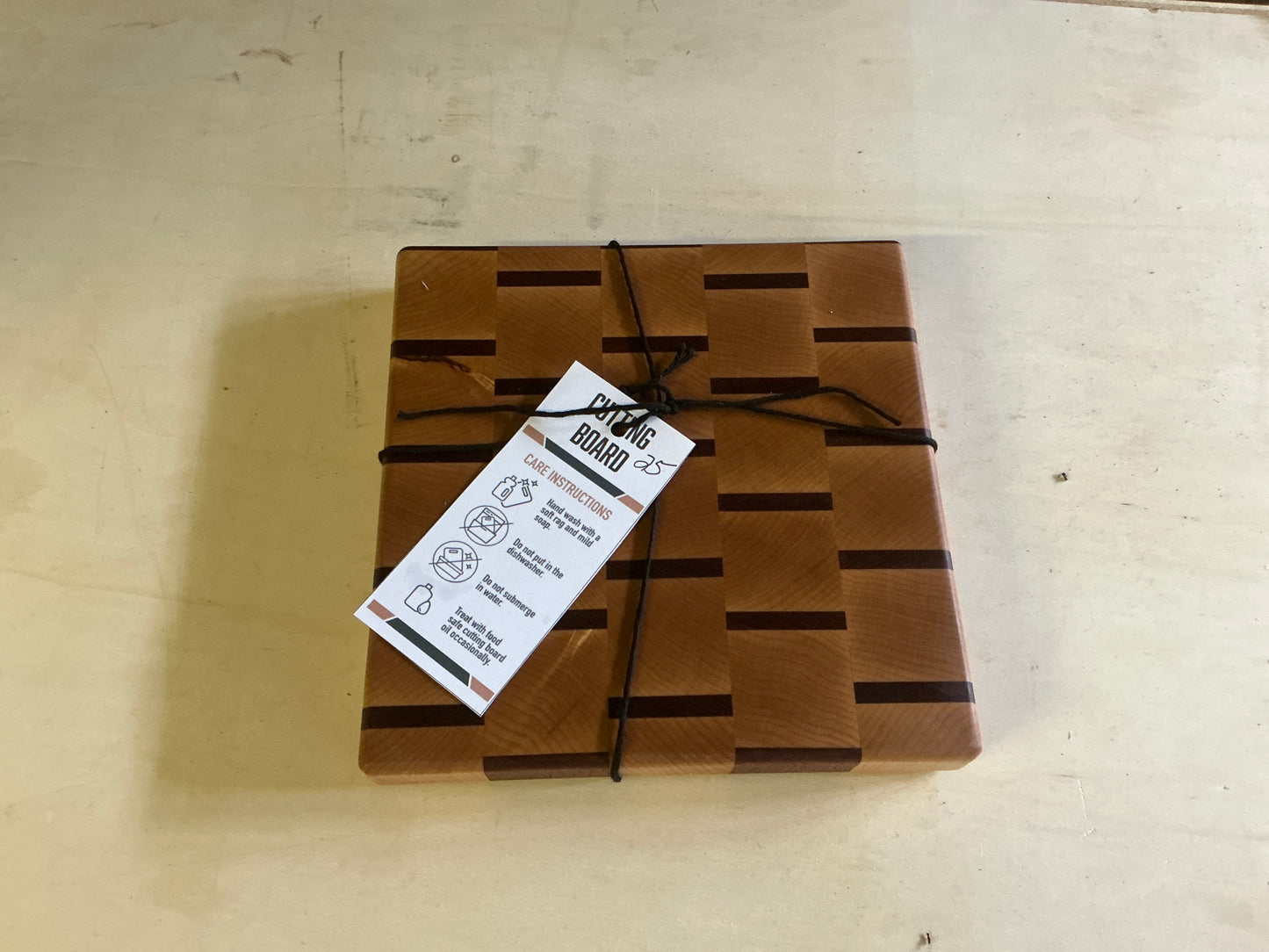 Cherry and Sapele end grain cutting board 8X9