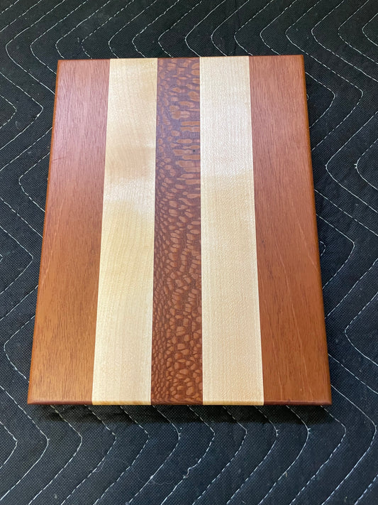 Leopard wood maple and mahogany charcuterie board