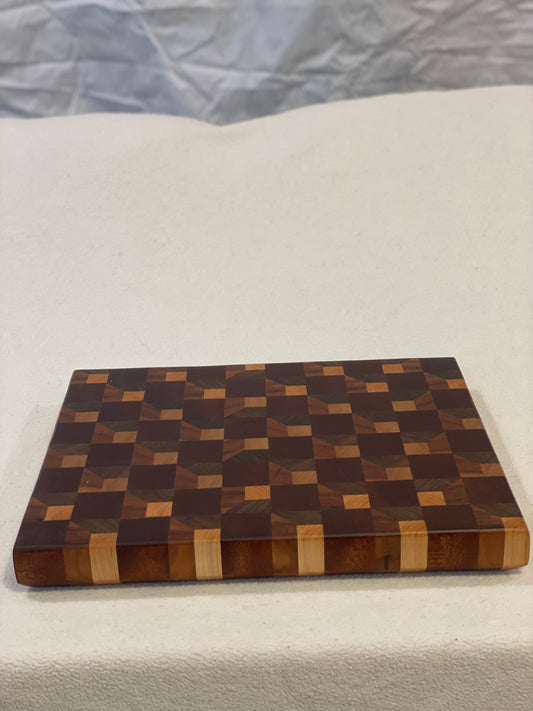 Sapele,walnut,cherry and maple 3d cutting board