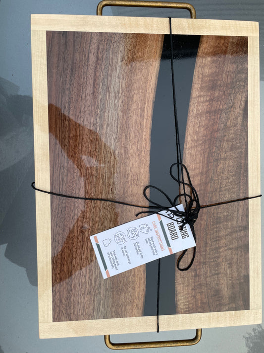 Maple walnut and resin tray