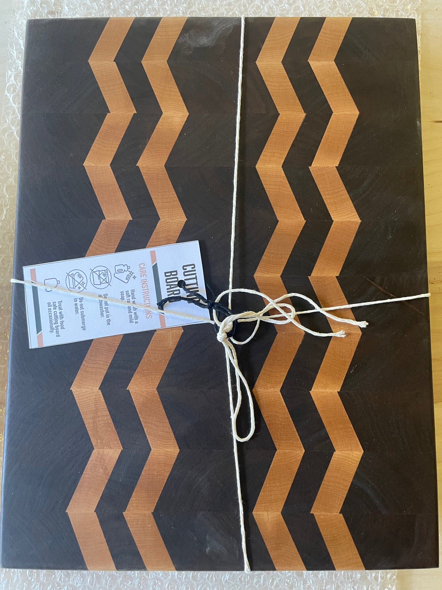 Chevron end grain cutting board 12x16