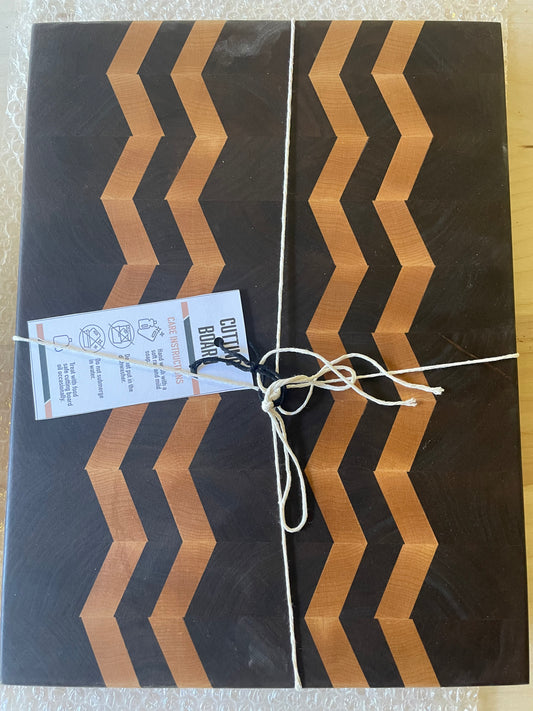 Chevron end grain cutting board 12x16