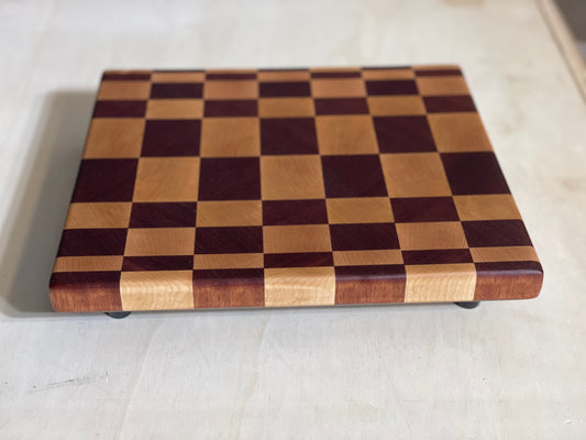 Sapele and Maple geometric end grain cutting board