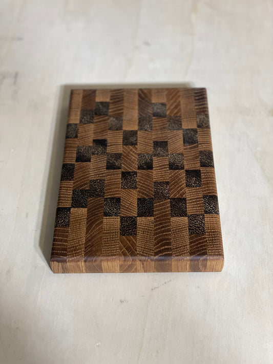 White oak and wenge end grain board 7X9